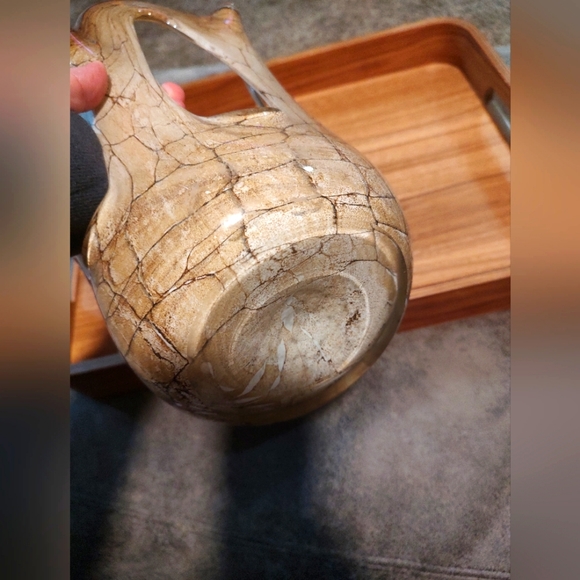 Vintage Makora Krosno open handkerchief unique beautiful blown glass vase decor - Picture 9 of 16